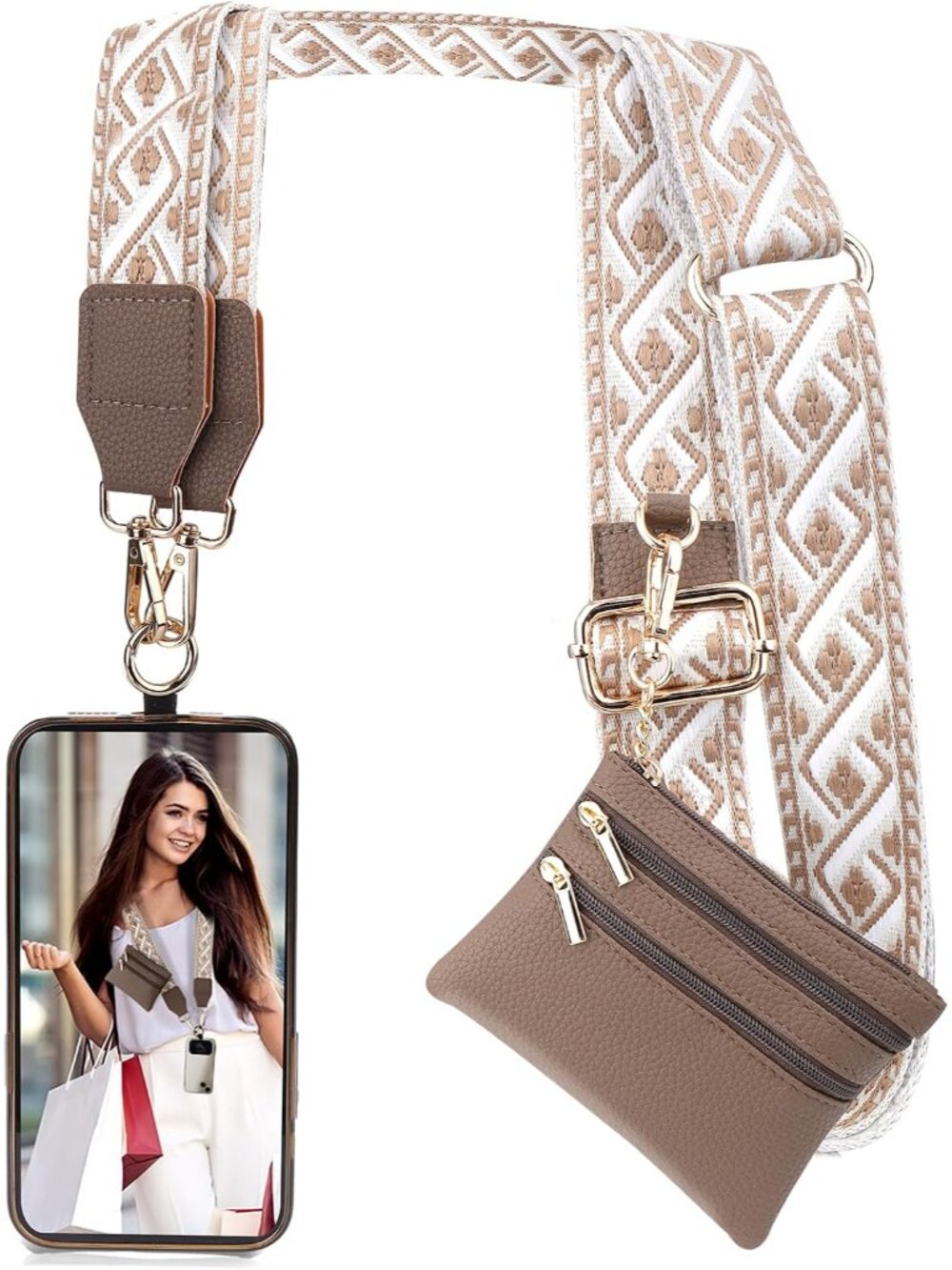 Clip and Go Strap for Phone with Wallet Crossbody,Multicolor 5